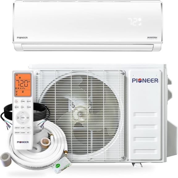 Pioneer Diamante Pro 24,000 BTU 21 SEER2 230V High-Wall Ductless Mini-Split Air Conditioner Inverter Heat Pump with 16 ft. Kit