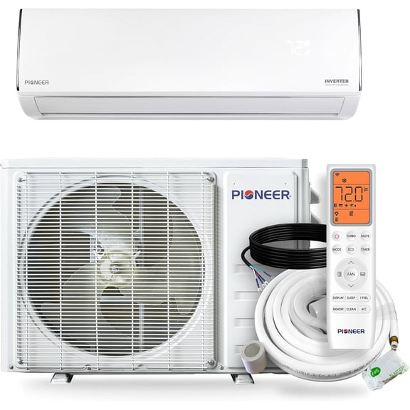 Pioneer Diamante Pro 9,000 BTU 20 SEER2 230V High-Wall Ductless Mini-Split Air Conditioner Inverter Heat Pump with 16 ft. Kit