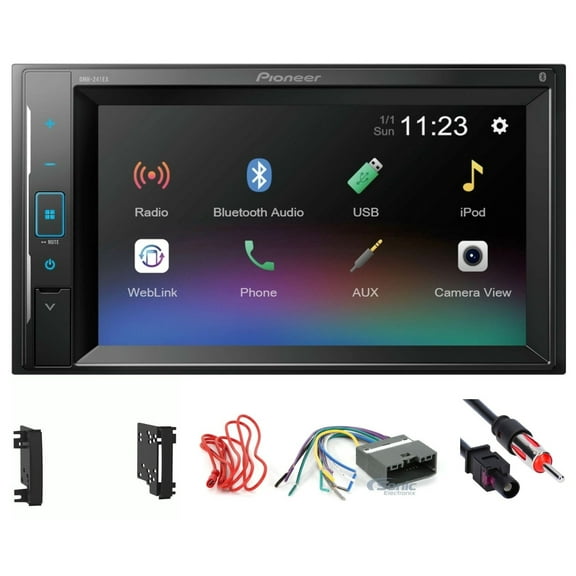 Pioneer Double DIN Bluetooth Car Stereo Upgrade for 2009-2012 Dodge Ram 1500 Includes In-Dash Car Stereo (dmh241ex), Dash Kit, Harness, and Antenna Adapter, with Standard Audio System