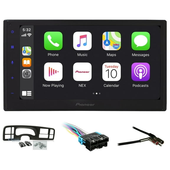 Pioneer Double DIN Bluetooth Car Stereo Upgrade for 1999-2006 Chevrolet Silverado Includes In-Dash Car Stereo, Dash Kit, Harness, and Antenna Adapter