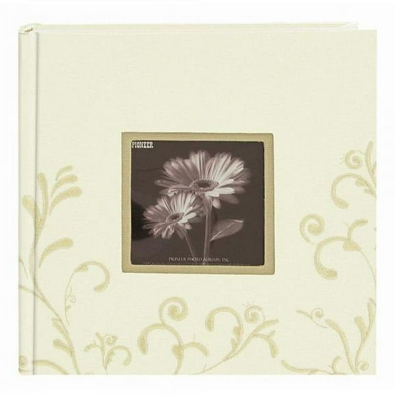 Pioneer Embroidered Scroll Frame Fabric Photo Album, Ivory