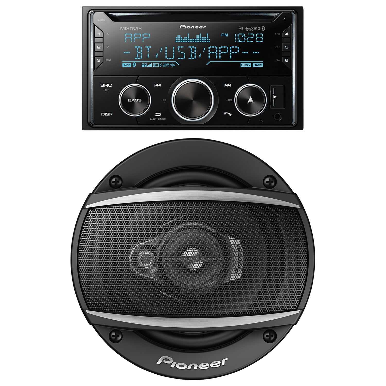 Best Buy: Pioneer Double Din Bluetooth in-Dash Car Stereo Receiver Black  FH-S720BS