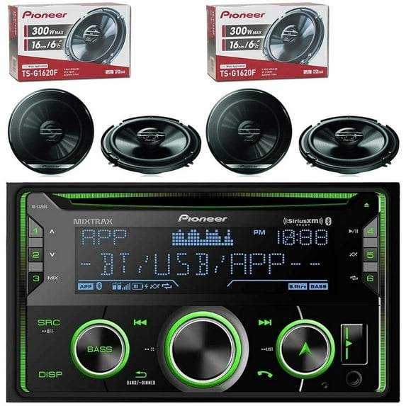 Pioneer FH-S722BS Double DIN + 2 Pioneer TS-G1620F 6.5" 300Watt Speakers