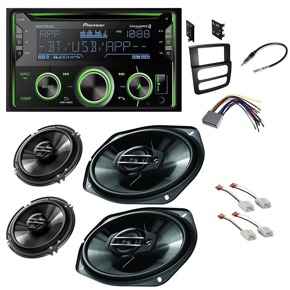 Pioneer FHS722BS Double Din + 6.5" & 6X9" Speakers for 02 05 Dodge