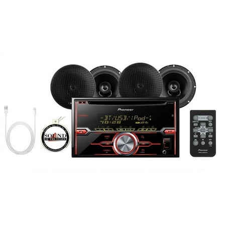 Pioneer FH-X720BT CD Receiver TWO Pairs of 6.5' Speakers & Lightning Cable