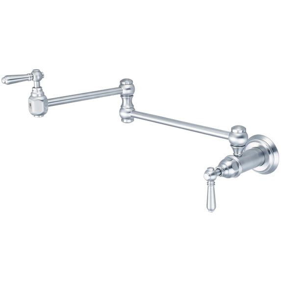 Pioneer Faucets 2AM600-SS Americana Wall Mounted Dual Handle 21-7/8" Reach Pot Filler