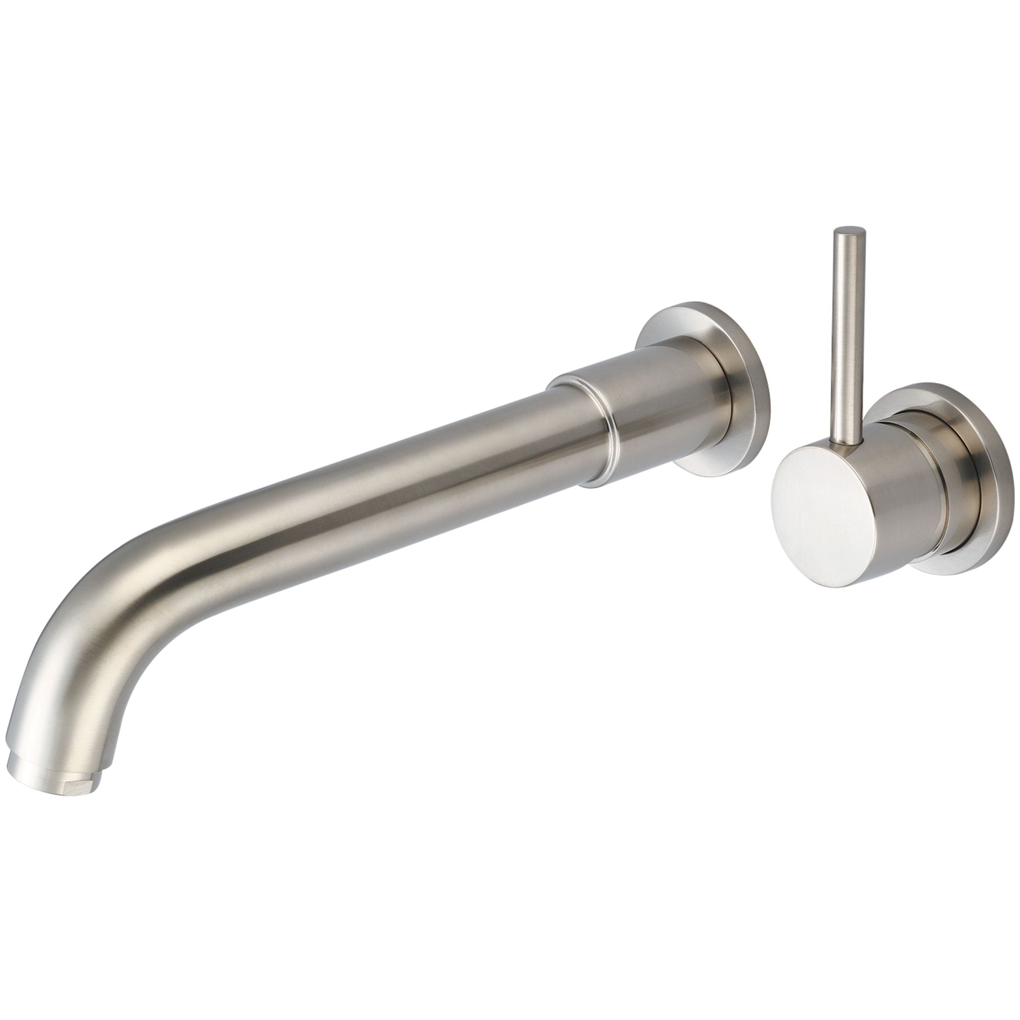 Brushed Nickel Wall Mounted Single Handle Tub Faucet