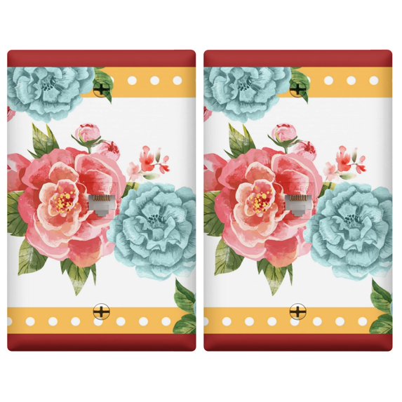 Pioneer Floral Cover Wall Plate,Size 1-Gang 4.50" x 2.8",Polycarbonate Thermoplastic,Home Decor for Kitchen Living Room Bedroom Decorate