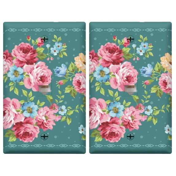 Pioneer Floral Cover Wall Plate,Size 1-Gang 4.50" x 2.8",Polycarbonate Thermoplastic,Home Decor for Kitchen Living Room Bedroom Decorate