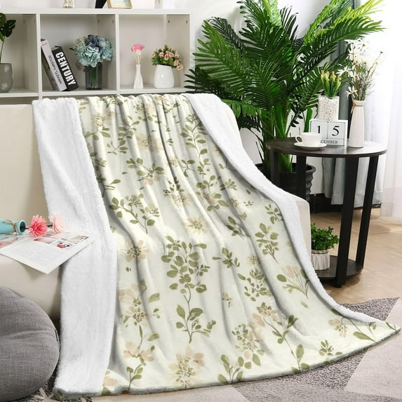 Pioneer Floral Pattern Blanket,Comfortable Soft Flannel Throw Blanket,All Season,Warm Lightweight Blankets for Sofa Bed Couch Living Room Chair,40"x50"(100x130cm)
