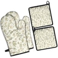 thumbnail image 1 of Pioneer Floral Pattern Kitchen Oven Mitt and Pot Holder Sets 4 Pcs for Baking, Cooking and Grilling, Heat Resistant Up To 392 °F, 1 of 6