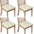 thumbnail image 1 of Pioneer Floral Pattern Seat Covers for Dining Room Chairs Set Of 4,Stretch Printed Washable Chair Seat Cover with Elastic Ties and Button,Removable Waterproof Couch Cushion Covers, 1 of 6