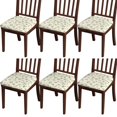 thumbnail image 1 of Pioneer Floral Pattern Seat Covers for Dining Room Chairs Set Of 6,Stretch Printed Washable Chair Seat Cover with Elastic Ties and Button,Removable Waterproof Couch Cushion Covers, 1 of 6