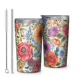 thumbnail image 1 of Pioneer Flower 10oz Tumblers Stainless Steel Tumbler with Lid and Straw,Vacuum Insulated Double Wall Travel Tumbler Cups with Cleaning Brush for Coffee, Tea, 1 of 4