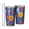 thumbnail image 1 of Pioneer Flower 10oz Tumblers Stainless Steel Tumbler with Lid and Straw,Vacuum Insulated Double Wall Travel Tumbler Cups with Cleaning Brush for Coffee, Tea, 1 of 4