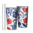 thumbnail image 1 of Pioneer Flower 10oz Tumblers Stainless Steel Tumbler with Lid and Straw,Vacuum Insulated Double Wall Travel Tumbler Cups with Cleaning Brush for Coffee, Tea, 1 of 4