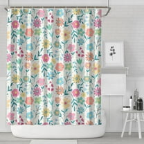 Pioneer Flower 84x72in Shower Curtain,Bathroom Decorative Shower Curtains Set with 12 Hooks,Modern Waterproof Washable Shower Curtain
