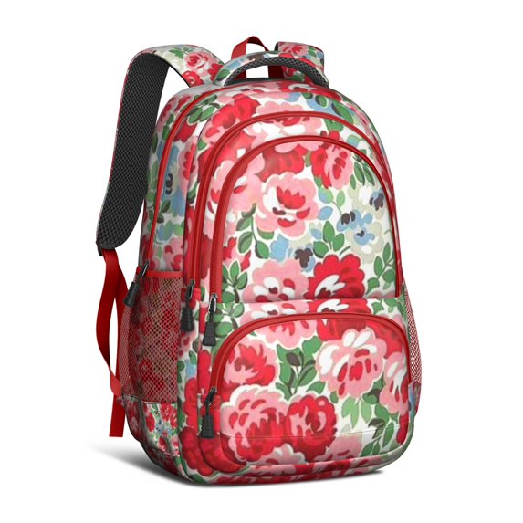 Pioneer Flower Backpack for School,Cute School Bag,Schoolbag with Adjustable Shoulder Straps & Padded Back,16.9 Inch