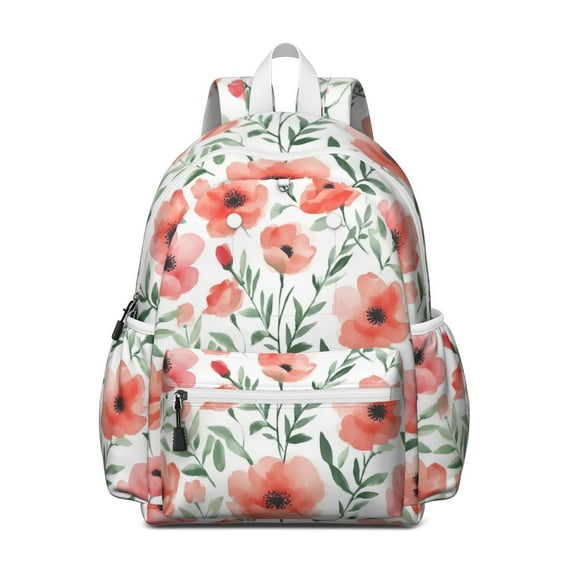 Pioneer Flower Backpack for School,Cute School Bag,Schoolbag with Adjustable Shoulder Straps & Padded Back,13.4"x11"x4.7"