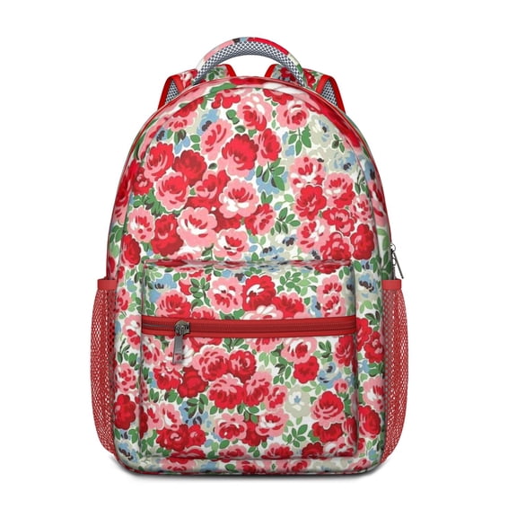Pioneer Flower Backpack for School,Cute School Bag,Schoolbag with Adjustable Shoulder Straps & Padded Back,15.3"x11"x6.7"