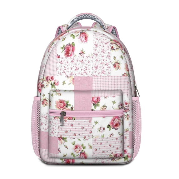 Pioneer Flower Backpack for School,Cute School Bag,Schoolbag with Adjustable Shoulder Straps & Padded Back,15.3"x11"x6.7"