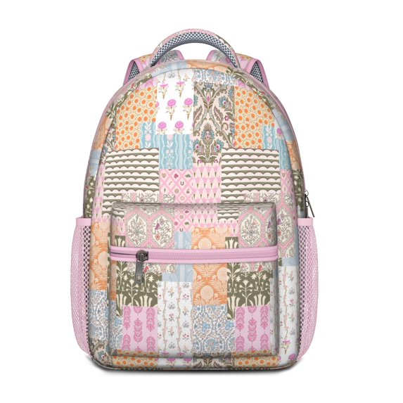Pioneer Flower Backpack for School,Cute School Bag,Schoolbag with Adjustable Shoulder Straps & Padded Back,15.3"x11"x6.7"