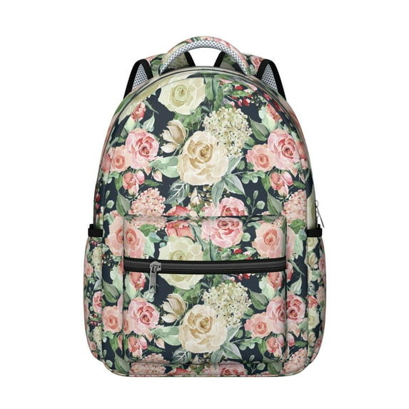 Pioneer Flower Backpack for School,Cute School Bag,Schoolbag with Adjustable Shoulder Straps & Padded Back,15.3"x11"x7.1".
