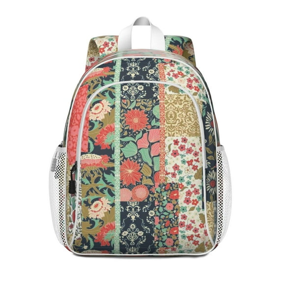 Pioneer Flower Backpack for School,Cute School Bag,Schoolbag with Adjustable Shoulder Straps & Padded Back,15"x11.42"x5.5"