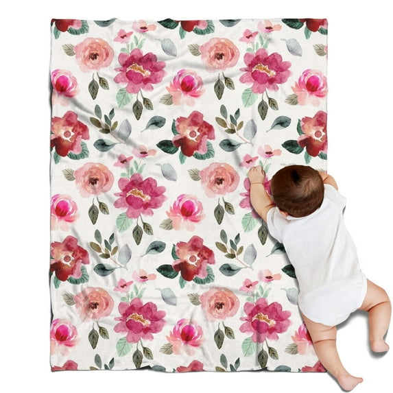 Pioneer Flower Blanket,Comfortable Soft Flannel Throw Blanket,All Season,Warm Lightweight Blankets for Sofa Bed Couch Living Room Chair,30"x40"(80x100cm)