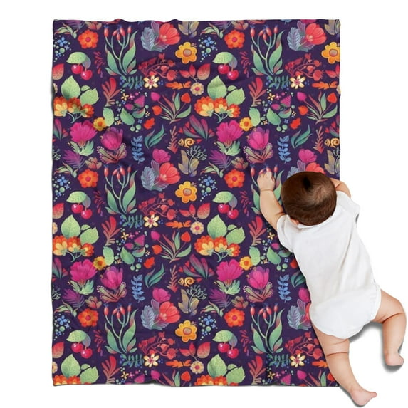 Pioneer Flower Blanket,Comfortable Soft Flannel Throw Blanket,All Season,Warm Lightweight Blankets for Sofa Bed Couch Living Room Chair,30"x40"(80x100cm)