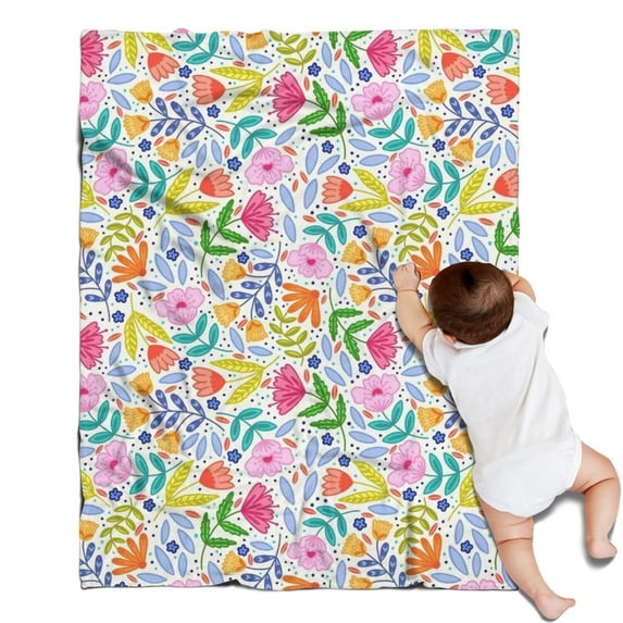 Pioneer Flower Blanket,Comfortable Soft Flannel Throw Blanket,All Season,Warm Lightweight Blankets for Sofa Bed Couch Living Room Chair,30"x40"(80x100cm)