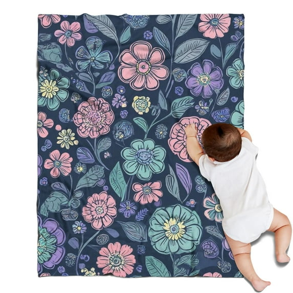 Pioneer Flower Blanket,Comfortable Soft Flannel Throw Blanket,All Season,Warm Lightweight Blankets for Sofa Bed Couch Living Room Chair,30"x40"(80x100cm)