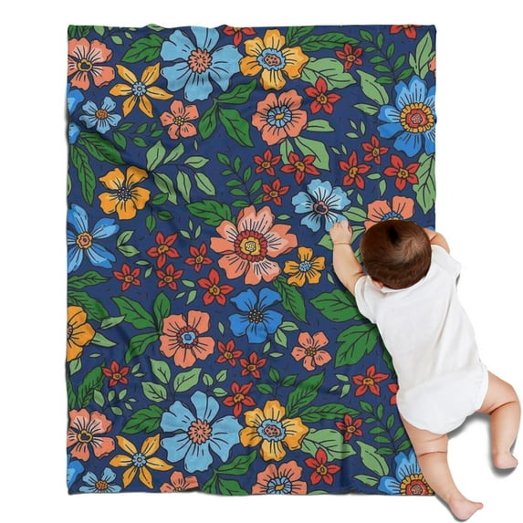 Pioneer Flower Blanket,Comfortable Soft Flannel Throw Blanket,All Season,Warm Lightweight Blankets for Sofa Bed Couch Living Room Chair,30"x40"(80x100cm)