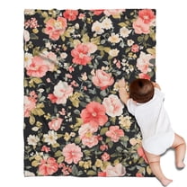 Pioneer Flower Blanket,Comfortable Soft Flannel Throw Blanket,All Season,Warm Lightweight Blankets for Sofa Bed Couch Living Room Chair,30"x40"(80x100cm)