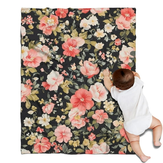 Pioneer Flower Blanket,Comfortable Soft Flannel Throw Blanket,All Season,Warm Lightweight Blankets for Sofa Bed Couch Living Room Chair,30"x40"(80x100cm)