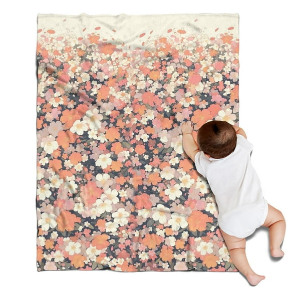 Pioneer Flower Blanket,Comfortable Soft Flannel Throw Blanket,All Season,Warm Lightweight Blankets for Sofa Bed Couch Living Room Chair,30"x40"(80x100cm)