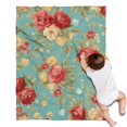 thumbnail image 1 of Pioneer Flower Blanket,Comfortable Soft Flannel Throw Blanket,All Season,Warm Lightweight Blankets for Sofa Bed Couch Living Room Chair,30"x40"(80x100cm), 1 of 4