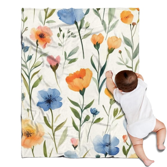 Pioneer Flower Blanket,Comfortable Soft Flannel Throw Blanket,All Season,Warm Lightweight Blankets for Sofa Bed Couch Living Room Chair,30"x40"(80x100cm)