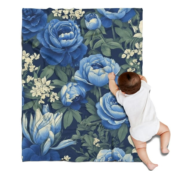 Pioneer Flower Blanket,Comfortable Soft Flannel Throw Blanket,All Season,Warm Lightweight Blankets for Sofa Bed Couch Living Room Chair,30"x40"(80x100cm)