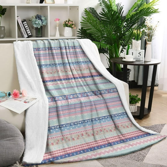 Pioneer Flower Blanket,Comfortable Soft Flannel Throw Blanket,All Season,Warm Lightweight Blankets for Sofa Bed Couch Living Room Chair,40"x50"(100x130cm)