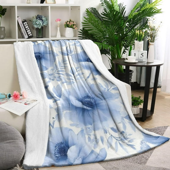 Pioneer Flower Blanket,Comfortable Soft Flannel Throw Blanket,All Season,Warm Lightweight Blankets for Sofa Bed Couch Living Room Chair,40"x50"(100x130cm)