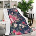 thumbnail image 1 of Pioneer Flower Blanket,Comfortable Soft Flannel Throw Blanket,All Season,Warm Lightweight Blankets for Sofa Bed Couch Living Room Chair,50"x60"(130x150cm), 1 of 4