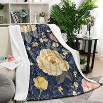 Pioneer Flower Blanket,Comfortable Soft Flannel Throw Blanket,All Season,Warm Lightweight Blankets for Sofa Bed Couch Living Room Chair,50"x60"(130x150cm)