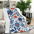 thumbnail image 1 of Pioneer Flower Blanket,Comfortable Soft Flannel Throw Blanket,All Season,Warm Lightweight Blankets for Sofa Bed Couch Living Room Chair,50"x60"(130x150cm), 1 of 4