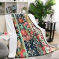 thumbnail image 1 of Pioneer Flower Blanket,Comfortable Soft Flannel Throw Blanket,All Season,Warm Lightweight Blankets for Sofa Bed Couch Living Room Chair,50"x60"(130x150cm), 1 of 4