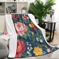 thumbnail image 1 of Pioneer Flower Blanket,Comfortable Soft Flannel Throw Blanket,All Season,Warm Lightweight Blankets for Sofa Bed Couch Living Room Chair,50"x60"(130x150cm), 1 of 4