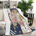 thumbnail image 1 of Pioneer Flower Blanket,Comfortable Soft Flannel Throw Blanket,All Season,Warm Lightweight Blankets for Sofa Bed Couch Living Room Chair,50"x60"(130x150cm), 1 of 4