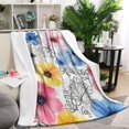 thumbnail image 1 of Pioneer Flower Blanket,Comfortable Soft Flannel Throw Blanket,All Season,Warm Lightweight Blankets for Sofa Bed Couch Living Room Chair,60"x80"(150x200cm), 1 of 4
