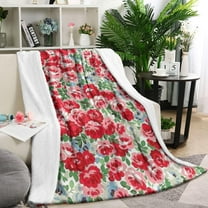 Pioneer Flower Blanket,Comfortable Soft Flannel Throw Blanket,All Season,Warm Lightweight Blankets for Sofa Bed Couch Living Room Chair,60"x80"(150x200cm)