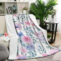 Pioneer Flower Blanket,Comfortable Soft Flannel Throw Blanket,All Season,Warm Lightweight Blankets for Sofa Bed Couch Living Room Chair,60"x80"(150x200cm)